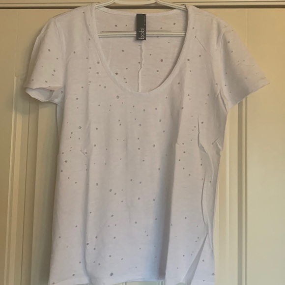Bobbi Los Angeles Distressed White Tee - Picture 1 of 2